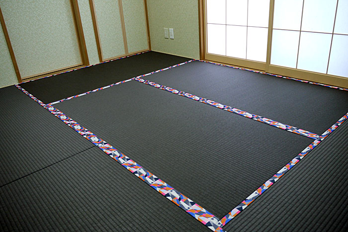 カラーの和紙畳に表替でおしゃれな畳空間に 井上製畳所
