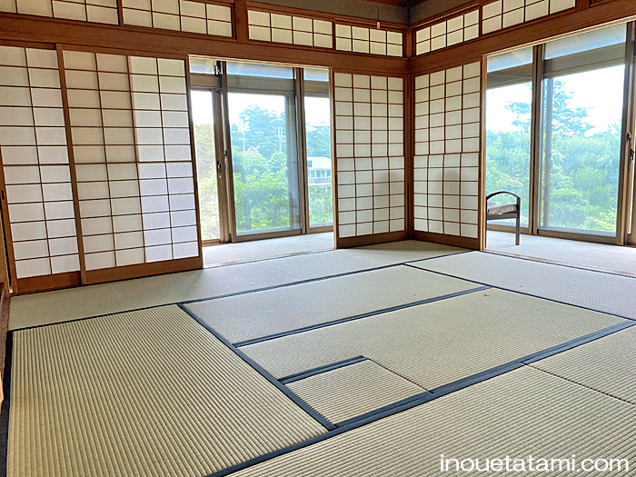 熊本県八代産最高級ブランド畳表「ひのさくら」を使用した茶室畳8帖と炉蓋畳の表替施工事例