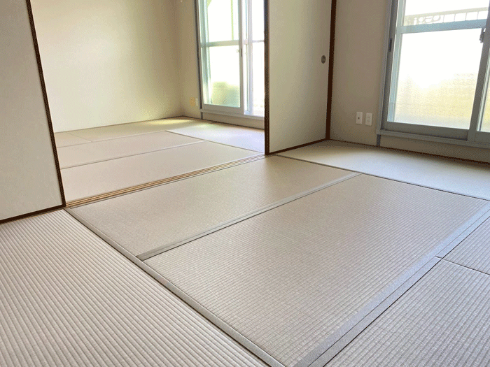 二間続きの和室を和紙畳へ新調！カビ・ダニに強くささくれない畳
